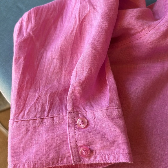 INC Pink Linen Tie Front Blouse EUC No Pets/Non-smoking - Picture 6 of 6